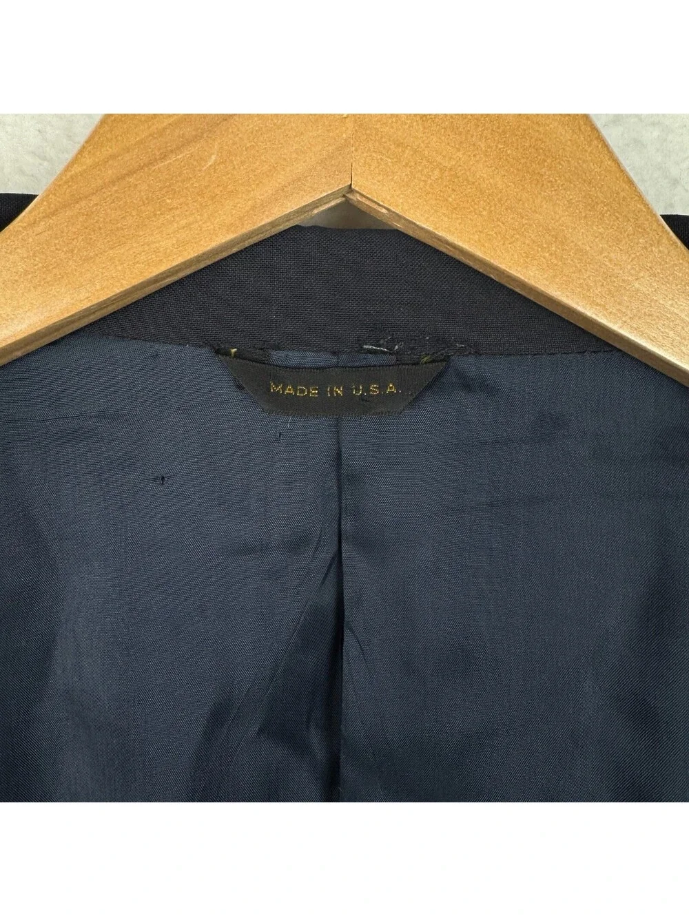 Vintage Neiman Marcus Dark Navy Blue Wool Blazer Suit Coat Made USA Mens 44R